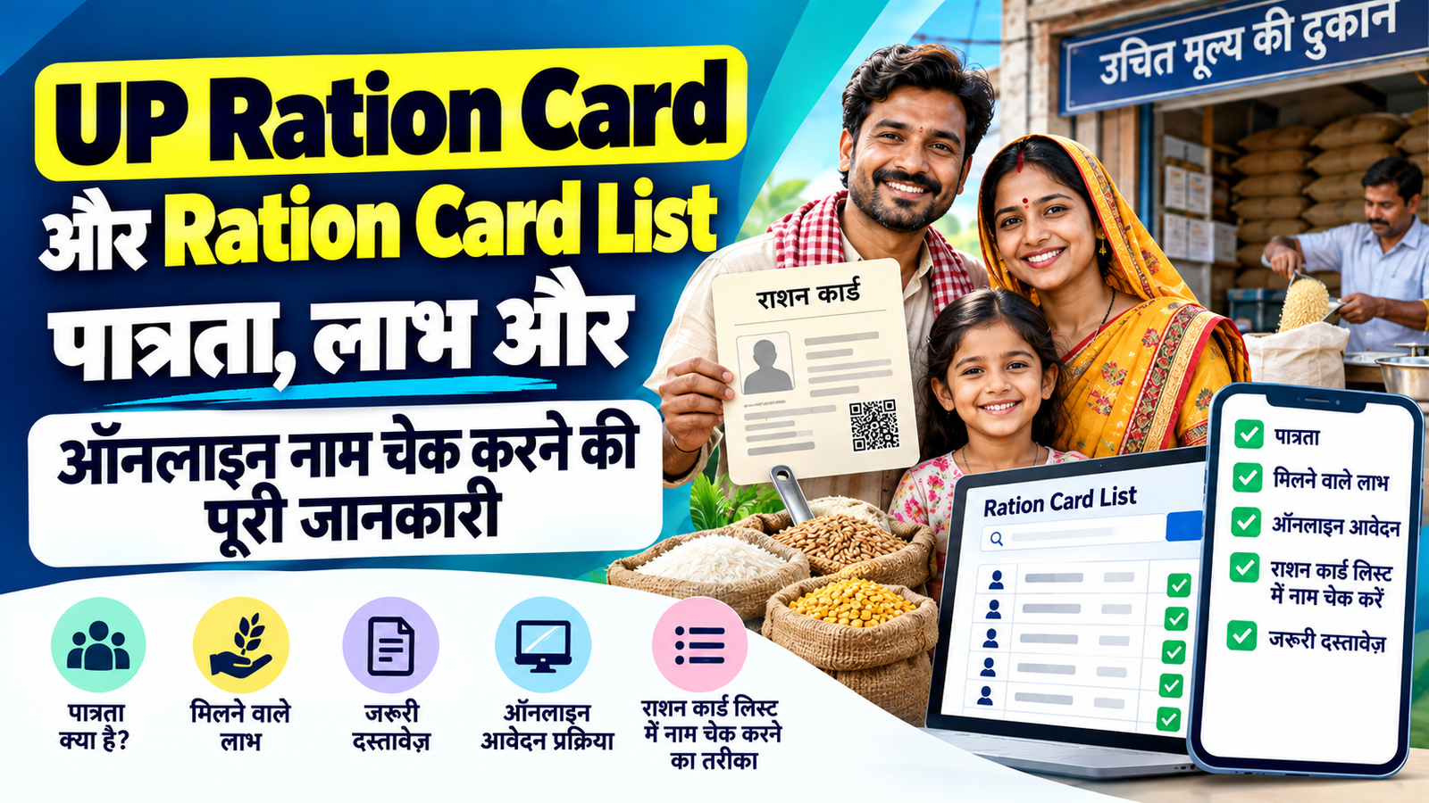 UP Ration Card और Ration Card List पात्रता, लाभ और ऑनलाइन नाम चेक करने की पूरी जानकारी